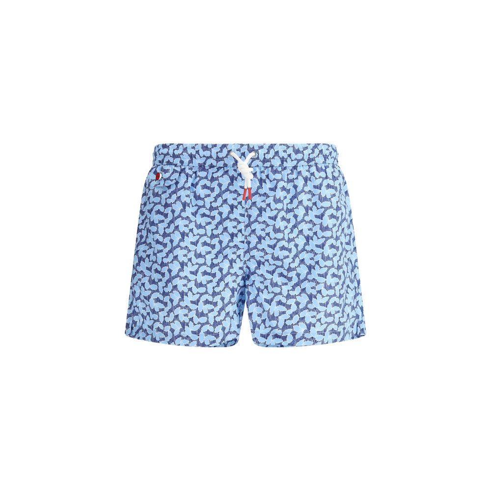 Kiton Logoed Swimshorts Kiton Light Blue