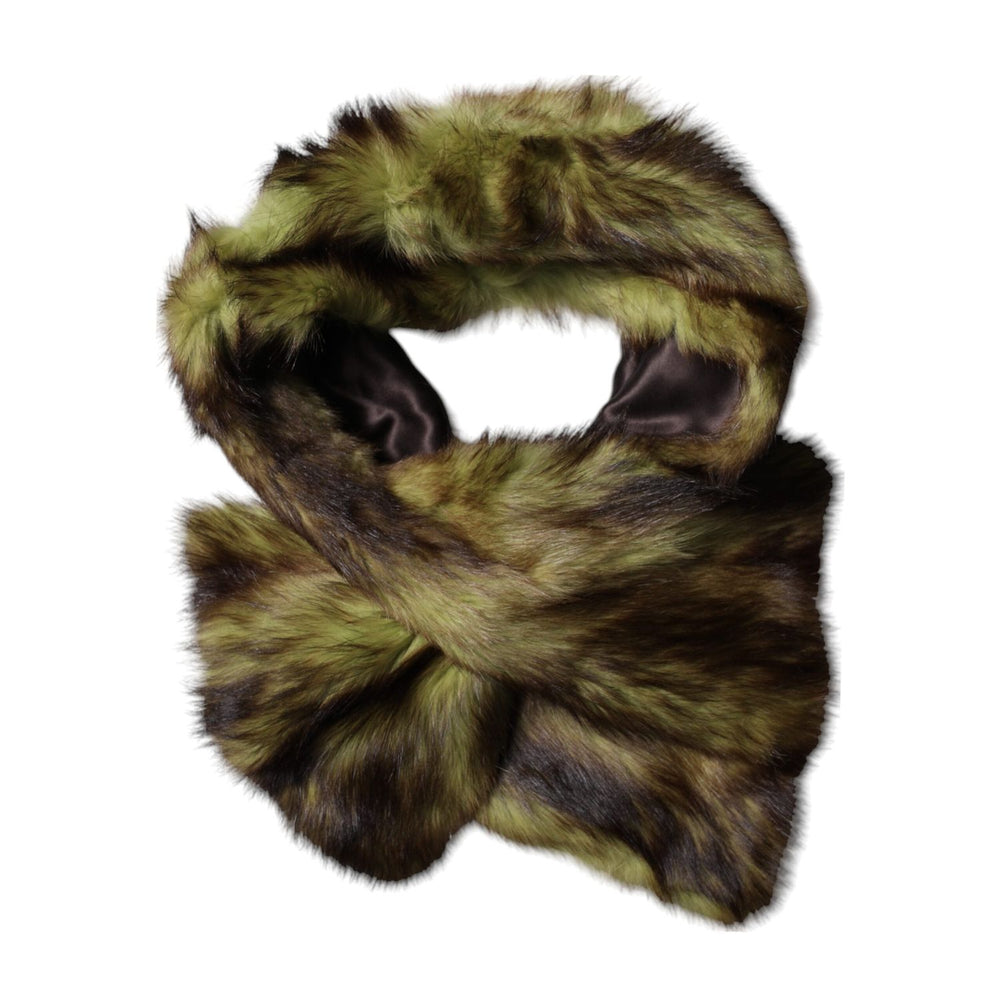 Dolce & Gabbana Multicolor Fur Shawl Neck Wrap Cover Collar Scarf MS7100