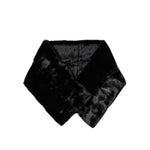 Dolce & Gabbana Black Fur Shawl Neck Wrap Cover Collar Scarf MS7102