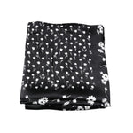 Dolce & Gabbana Black Floral Silk Square Wrap Shawl Scarf MS7192