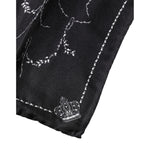Dolce & Gabbana Black Patterned Silk Handkerchief Scarf MS7237