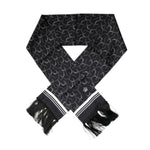 Dolce & Gabbana Black Patterned Skinny Fringes Shawl Scarf MS7238
