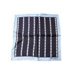 Dolce & Gabbana Blue Heart Spade Silk Handkerchief Scarf MS7276