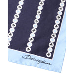 Dolce & Gabbana Blue Heart Spade Silk Handkerchief Scarf MS7276