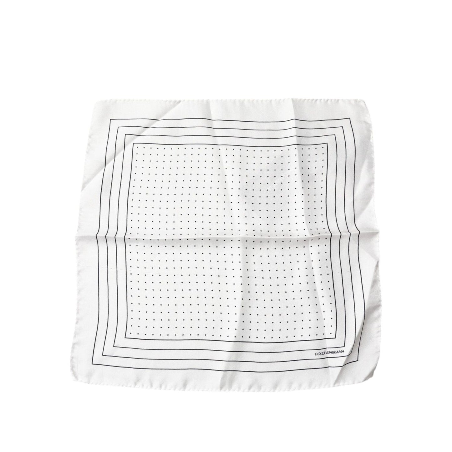 Dolce & Gabbana White Polka Dots Square Handkerchief Scarf MS7319
