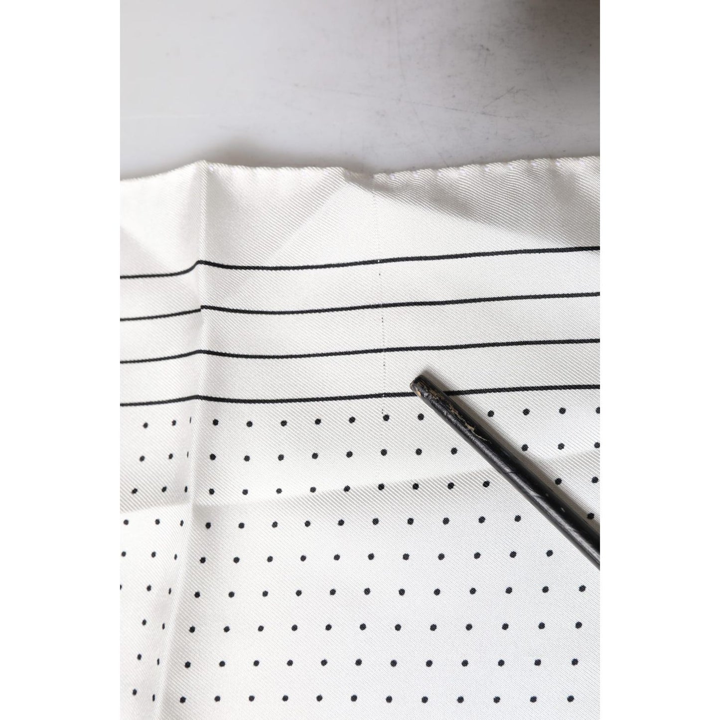 Dolce & Gabbana White Polka Dots Square Handkerchief Scarf MS7319