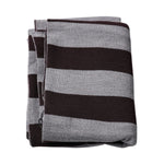 Dolce & Gabbana Black Gray Stripes Wool Neck Wrap Scarf MS7429