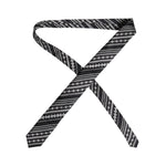 Dolce & Gabbana Black White Stripes Silk Adjustable Necktie Tie KRA3473