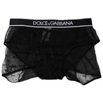 Dolce & Gabbana Black Tulle Nylon Mid Waist Panty Underwear BIK1958-2