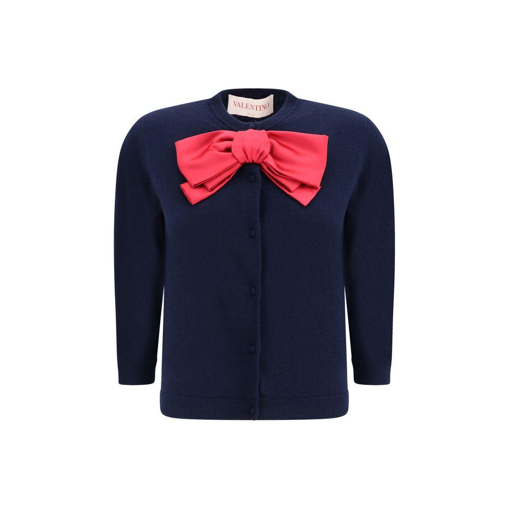 Valentino Bow Cardigan Valentino Dark Slate Gray