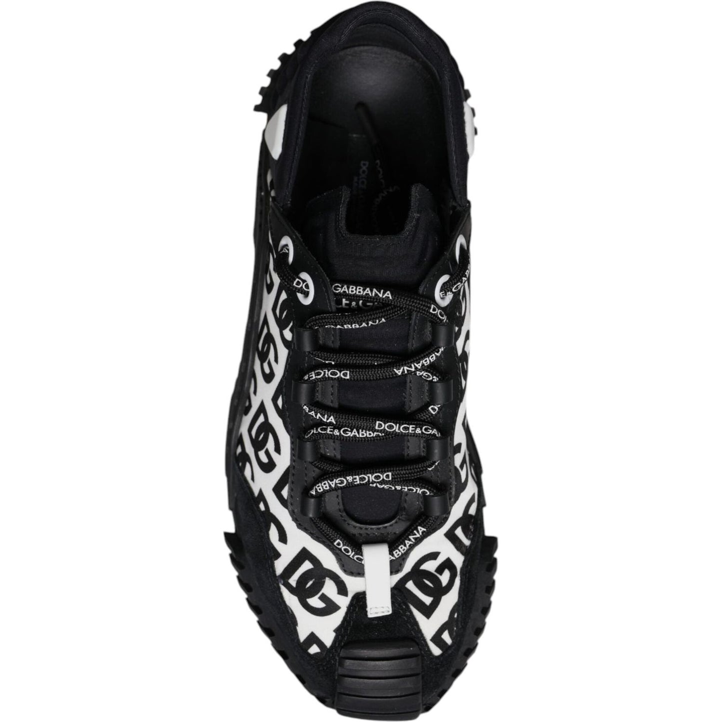 Dolce & Gabbana Black Logo Lace Up Low Top NS1 Sneakers Shoes MV7192-41