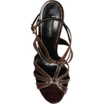 Dolce & Gabbana Bordeaux Ankle Strap Heels Sandals Shoes