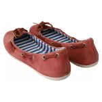Pantofola D'Oro Scarlet Red Blue Stripe Flat Slip-On Shoes 1728,67345645728,EU39/US8.5,EU40/US9.5,Flat Shoes - Women - Shoes,Material: Fabric,Pantofola D'Oro,Preowned / Defect,Red,Shoes,Women,Women - Shoes Pantofola D'Oro LA8322-39
