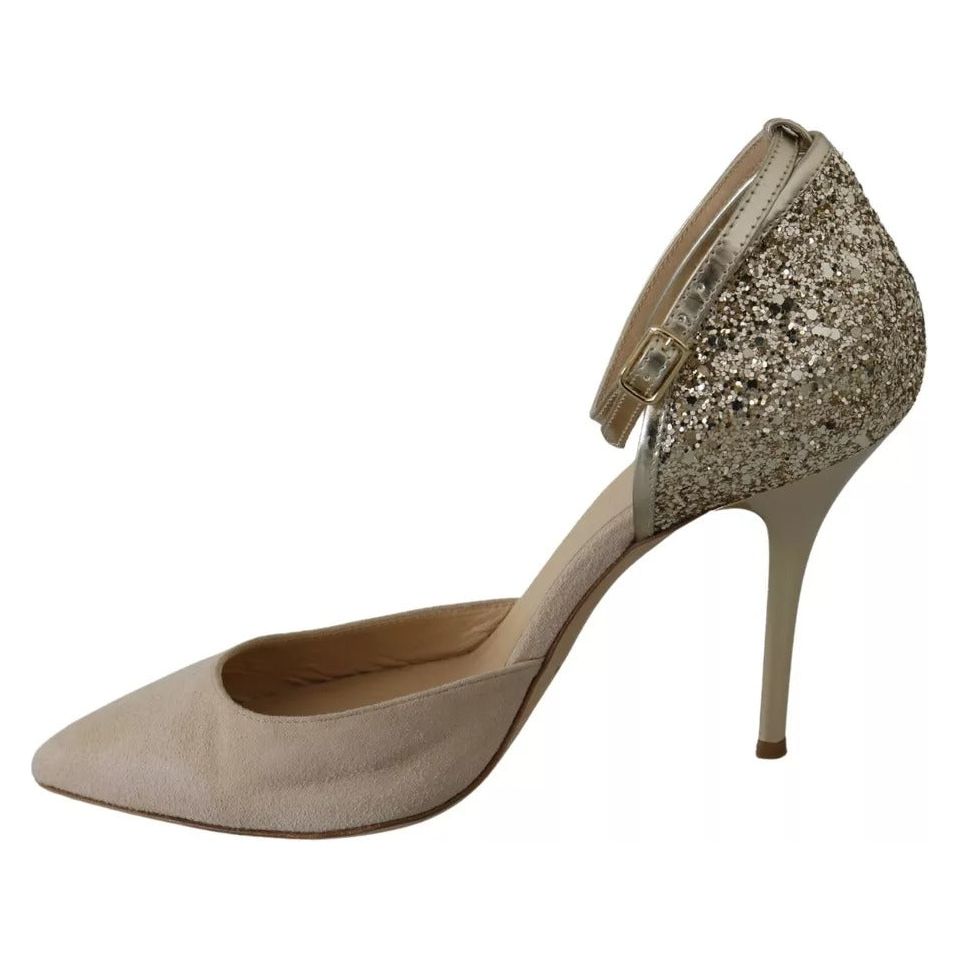 Elisabetta Franchi Beige Linen Ankle Strap High Heels Shoes 1728,67345645728,Bags,Beige,Elisabetta Franchi,EU37.5/US7,Material: Suede,Preowned / Defect,Sandals - Women - Shoes,Women,Women - Shoes Elisabetta Franchi LA8355-37.5