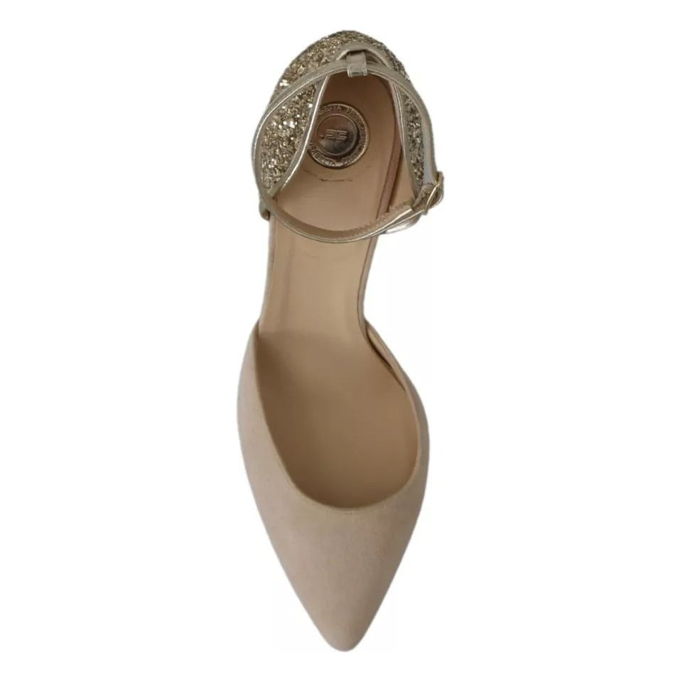 Elisabetta Franchi Beige Linen Ankle Strap High Heels Shoes 1728,67345645728,Bags,Beige,Elisabetta Franchi,EU37.5/US7,Material: Suede,Preowned / Defect,Sandals - Women - Shoes,Women,Women - Shoes Elisabetta Franchi LA8355-37.5