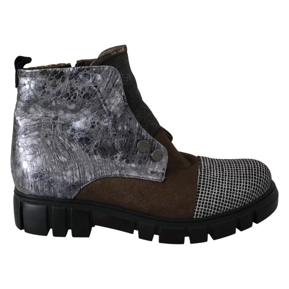 EBARRITO Multicolor Leather Suede Zipper Ankle Boots Shoes 1728,67345645728,Boots - Women - Shoes,EBARRITO,EU39/US8.5,Material: Leather,Multicolor,Preowned / Defect,Shoes,Women,Women - Shoes EBARRITO LA8412-39