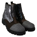EBARRITO Multicolor Leather Suede Zipper Ankle Boots Shoes 1728,67345645728,Boots - Women - Shoes,EBARRITO,EU39/US8.5,Material: Leather,Multicolor,Preowned / Defect,Shoes,Women,Women - Shoes EBARRITO LA8412-39