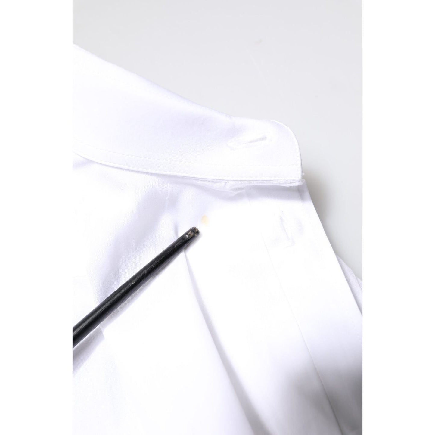 Dolce & Gabbana White GOLD Cotton Long Sleeves Men Dress Shirt 1728,67345645728,Clothing,Dolce & Gabbana,IT38 | XS,Material: 100% Cotton,Men,Men - Clothing,Preowned / Defect,Shirts - Men - Clothing,White Dolce & Gabbana TSH5945-38