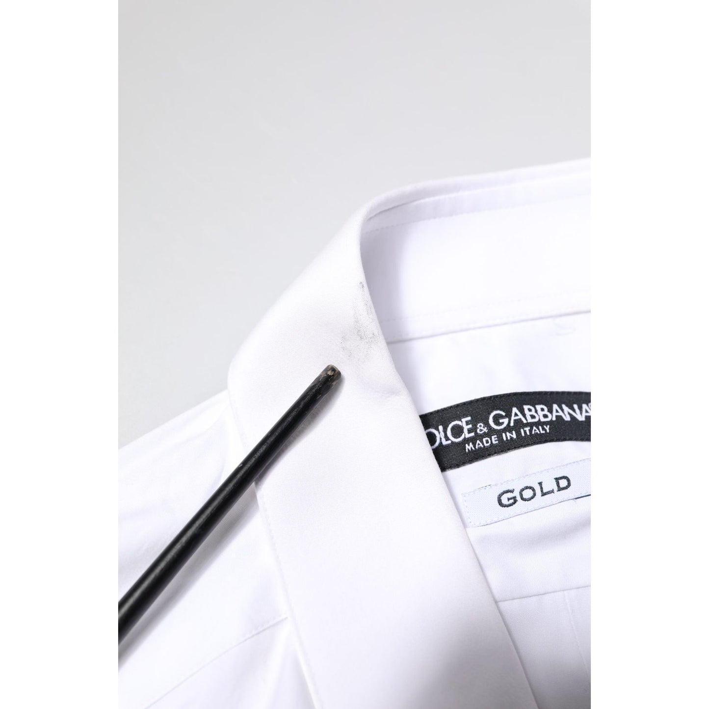 Dolce & Gabbana White GOLD Cotton Long Sleeves Men Dress Shirt 1728,67345645728,Clothing,Dolce & Gabbana,IT38 | XS,Material: 100% Cotton,Men,Men - Clothing,Preowned / Defect,Shirts - Men - Clothing,White Dolce & Gabbana TSH5945-38