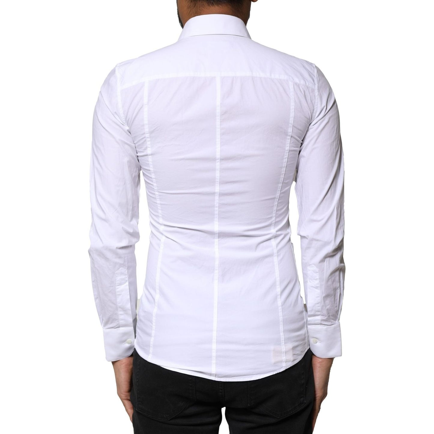 Dolce & Gabbana White SICILIA Cotton Formal Men Dress Shirt 1728,67345645728,Clothing,Dolce & Gabbana,IT37 | XS,Material: 96% Cotton 4% Elastane,Men,Men - Clothing,Preowned / Defect,Shirts - Men - Clothing,White Dolce & Gabbana TSH6286-37