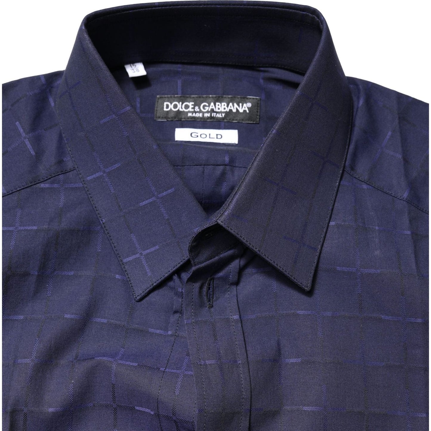 Dolce & Gabbana Blue Check Tartan GOLD Formal Dress Shirt 1728,67345645728,Blue,Clothing,Dolce & Gabbana,IT37 | XS,IT38 | XS,Material: 100% Cotton,Men,Men - Clothing,New with tags,Shirts - Men - Clothing Dolce & Gabbana TSH83873-37
