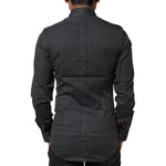 Dolce & Gabbana Black GOLD Patterned Cotton Men Dress Shirt TSH90431-37