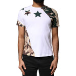 Dolce & Gabbana White Camouflage Stars Crew Neck T-shirt