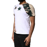 Dolce & Gabbana White Camouflage Stars Crew Neck T-shirt