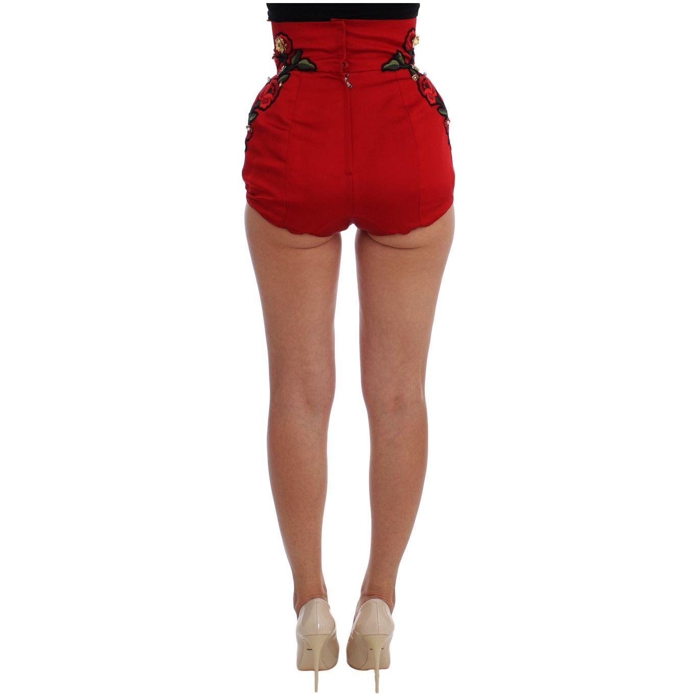 Dolce & Gabbana Enchanted Sicilian Rose Embroidered Mini Shorts Dolce & Gabbana Sienna