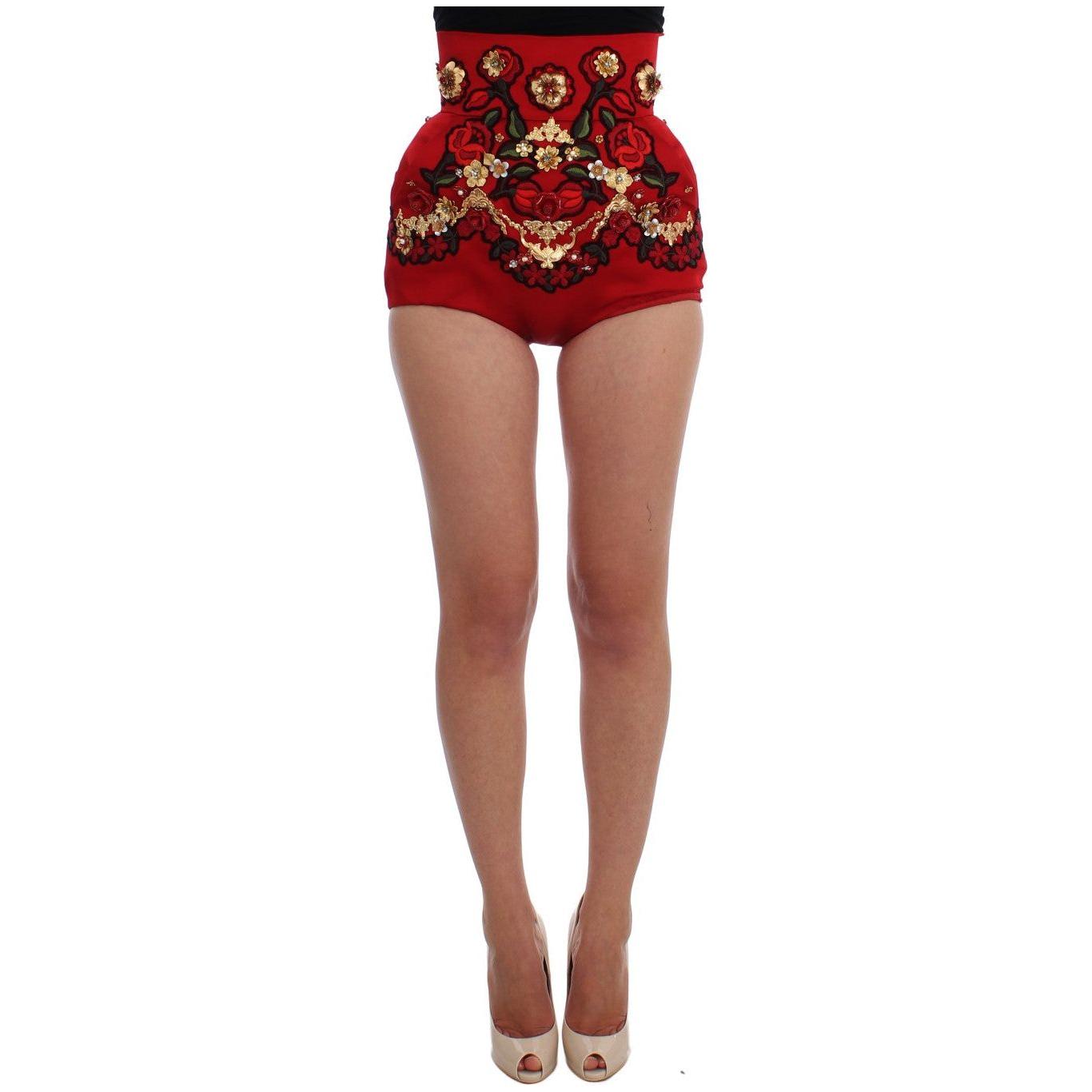 Dolce & Gabbana Enchanted Sicilian Rose Embroidered Mini Shorts Dolce & Gabbana Sienna