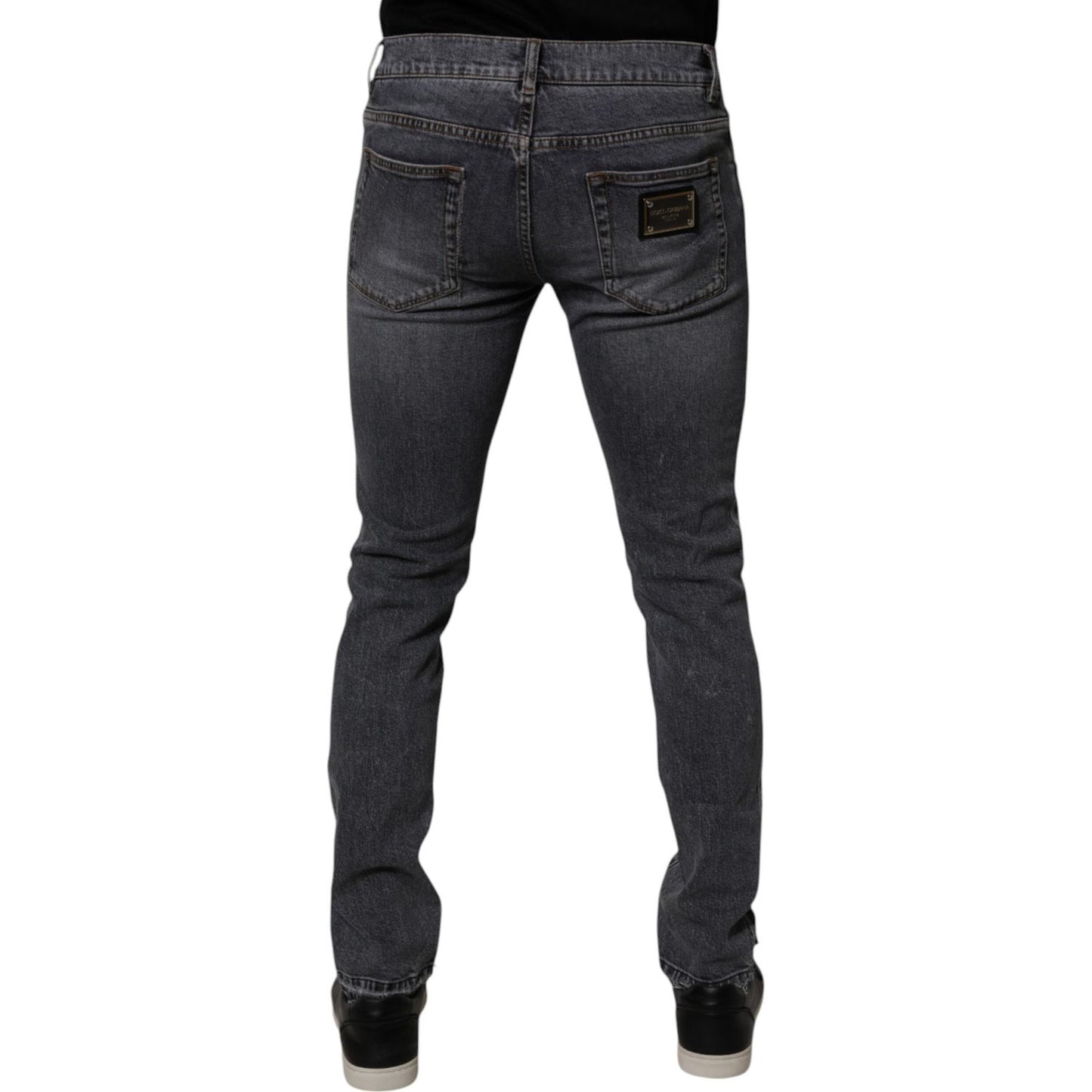 Dolce & Gabbana Dark Gray Cotton Stretch Skinny Denim Jeans