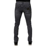 Dolce & Gabbana Dark Gray Cotton Stretch Skinny Denim Jeans