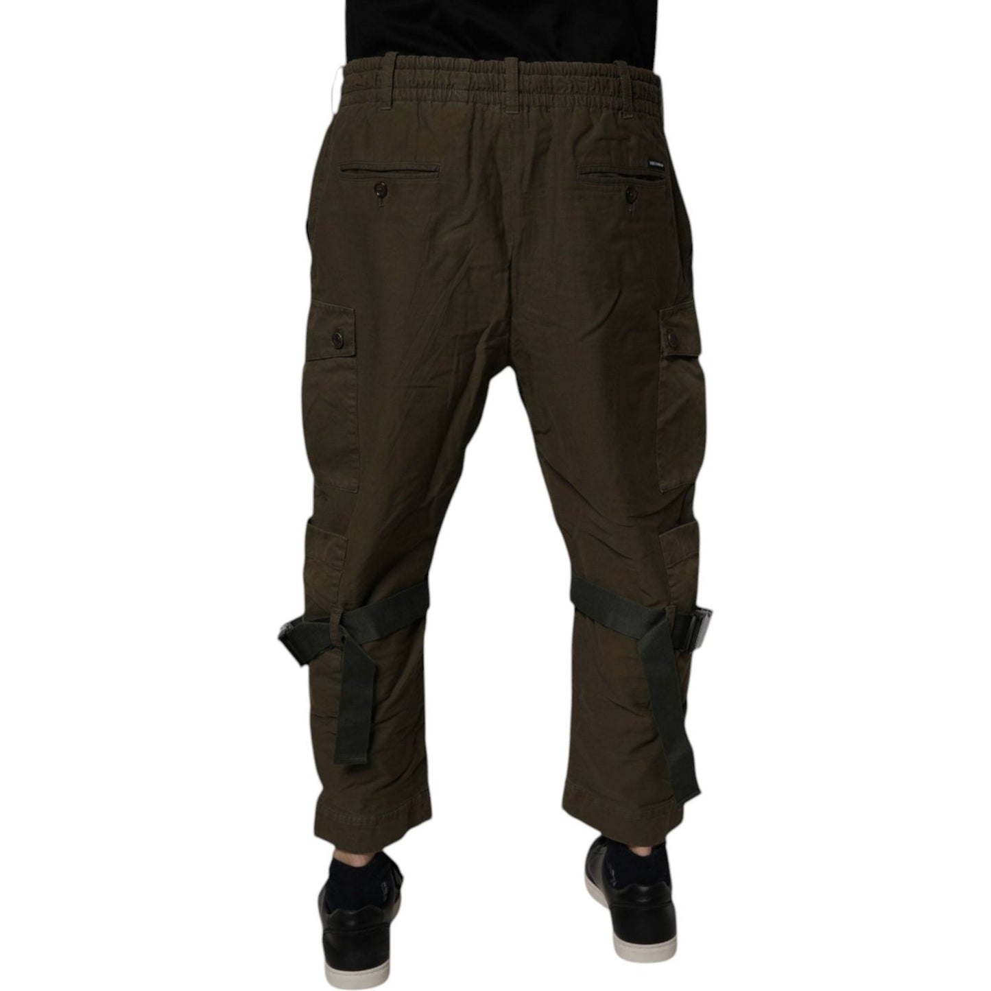 Dolce & Gabbana Brown Cotton Stretch Cargo Pants