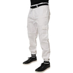 Dolce & Gabbana White Cotton Jogger Cargo Skinny Pants