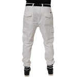 Dolce & Gabbana White Cotton Jogger Cargo Skinny Pants