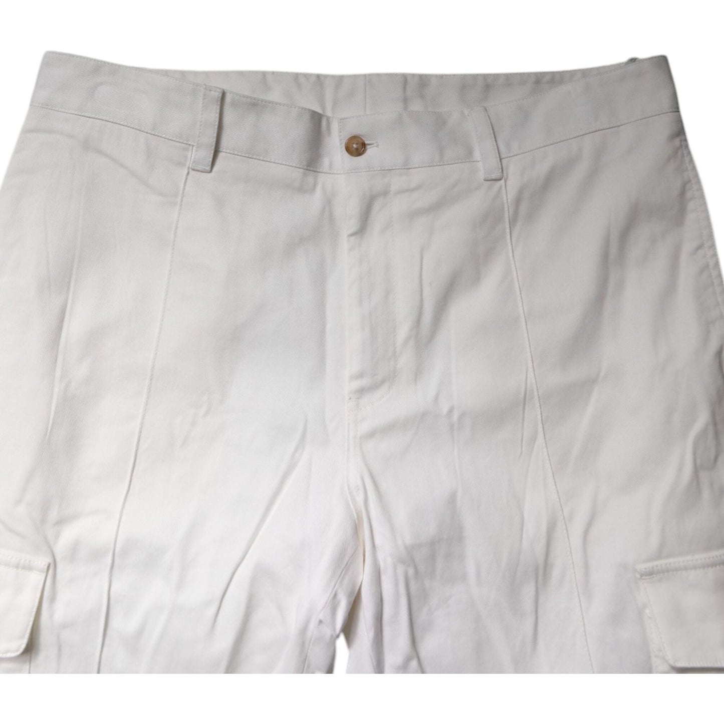 Dolce & Gabbana White Cotton Jogger Cargo Skinny Pants