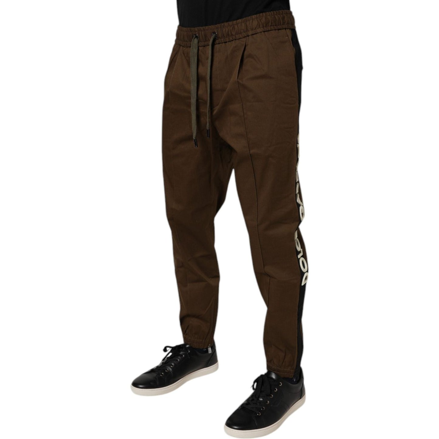 Dolce & Gabbana Brown Cotton Stretch Jogger Sweatpants Pants