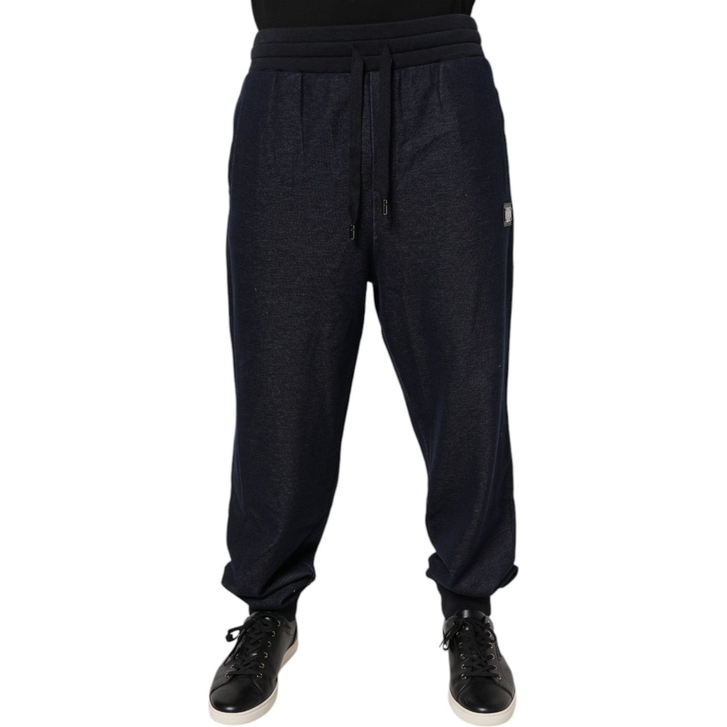 Dolce & Gabbana Black Jacquard Jogger Men Sweatpants Pants