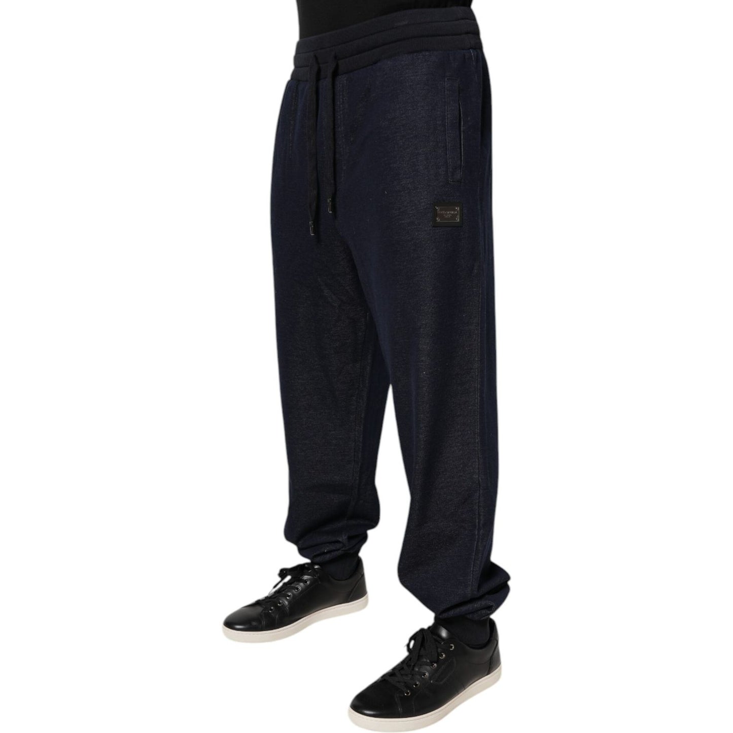 Dolce & Gabbana Black Jacquard Jogger Men Sweatpants Pants