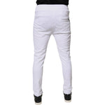 Dolce & Gabbana White Logo Patch Men Skinny Sweatpants Pants 1728,67345645728,Clothing,Dolce & Gabbana,IT46 | S,Jeans & Pants - Men - Clothing,Material: 100% Cotton,Men,Men - Clothing,Preowned / Defect,White Dolce & Gabbana PAN76133-46