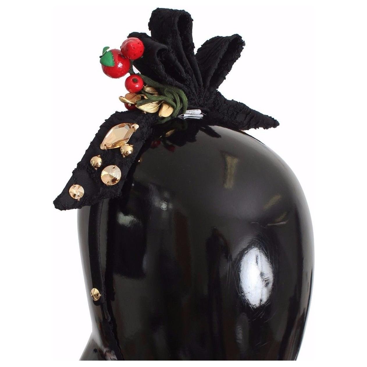 Dolce & Gabbana Exquisite Crystal Berry Diadem Headband Tiara Dolce & Gabbana Black