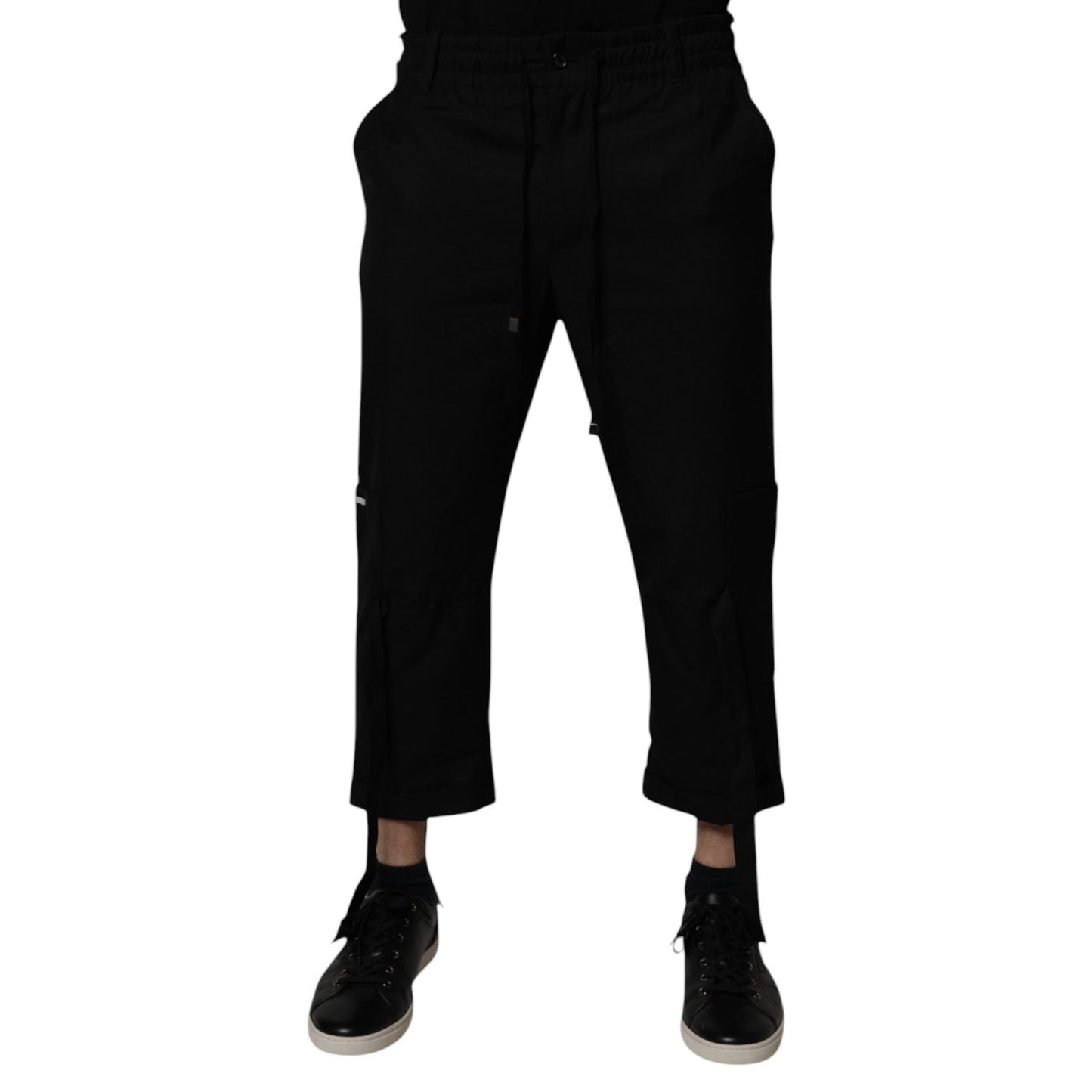 Dolce & Gabbana Black Polyester Men Cropped Pants PAN75035-44