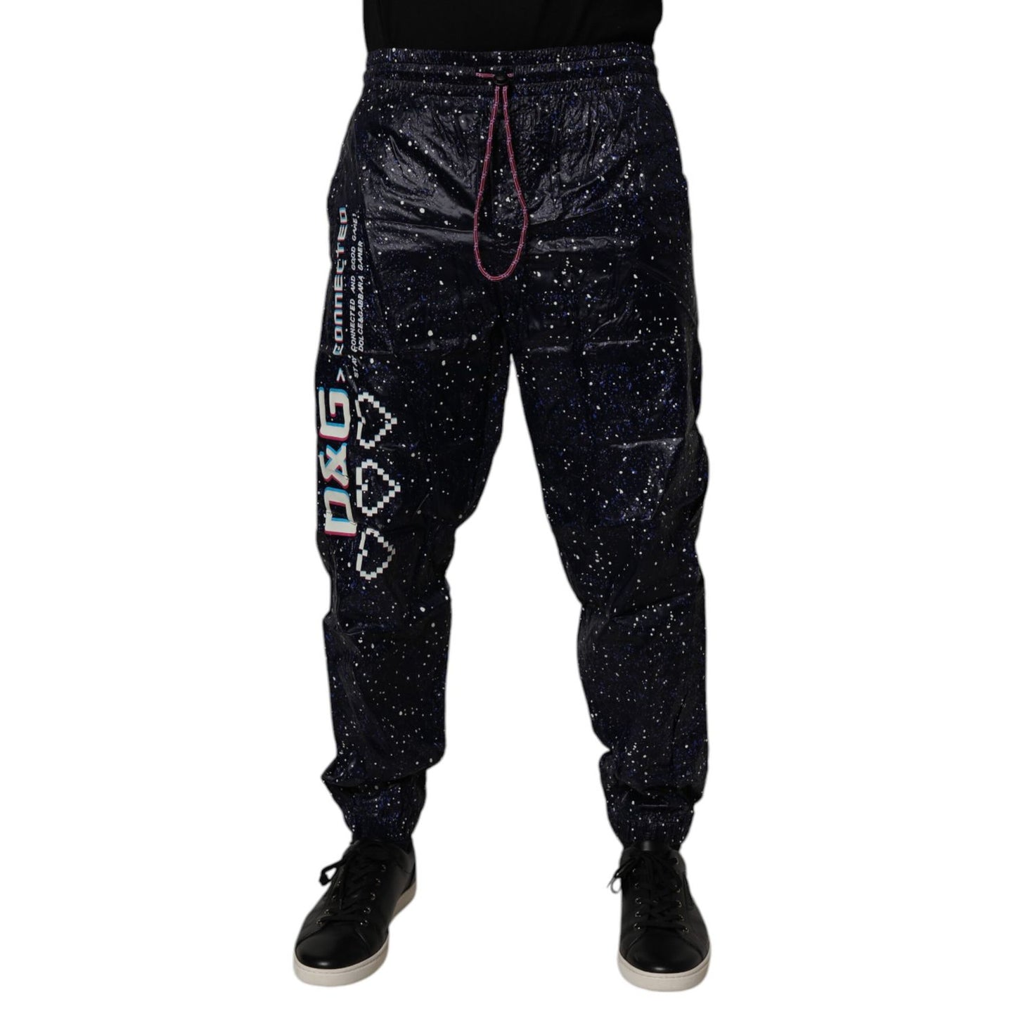 Dolce & Gabbana Dark Blue DG Game Print Cotton Jogger Pants PAN75199-48