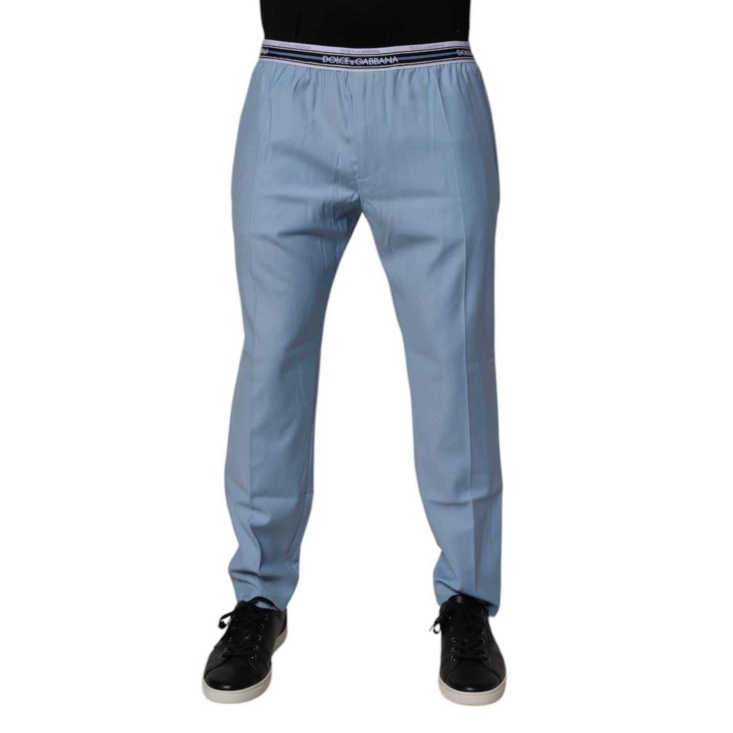 Dolce & Gabbana Blue Cotton Stretch Chino Pants