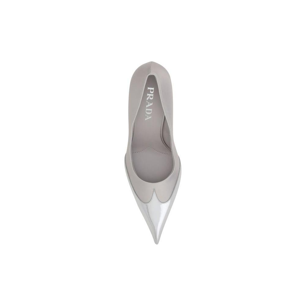 Prada Metallic Pumps 1728,72470364320,EU36/US6,EU37.5/US7.5,EU37/US7,EU38/US8,EU40/US10,New with tags,Prada,Pumps - Women - Shoes,Shoes,Silver,Women,Women - Shoes Prada PR-1I968NFA085049F0D32-EU36/US6