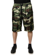 Dolce & Gabbana Multicolor Camouflage Silk Mid Waist Bermuda Shorts PAN75720-48