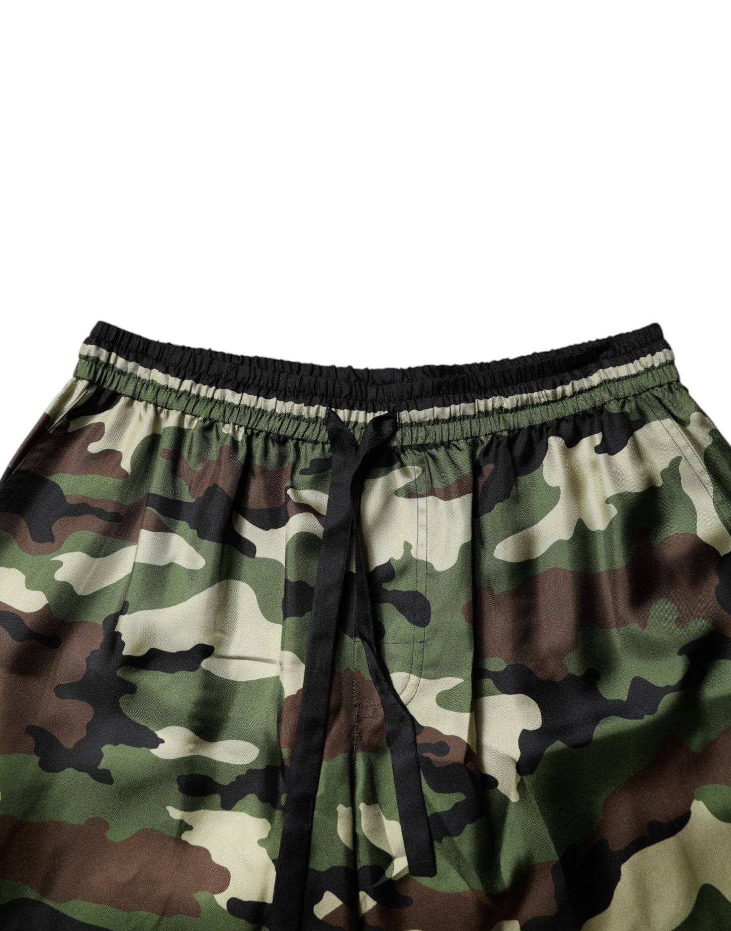 Dolce & Gabbana Multicolor Camouflage Silk Mid Waist Bermuda Shorts PAN75720-48