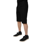 Dolce & Gabbana Black Cotton Stretch Mid Waist Bermuda Shorts PAN75738-44