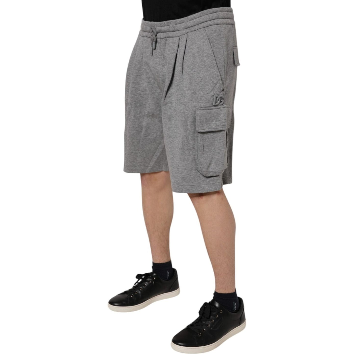 Dolce & Gabbana Gray Cotton Cargo Bermuda Sweatshorts Shorts