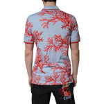 Dolce & Gabbana Light Blue Coral Cotton Polo Shirt T-shirt TSH70100-50